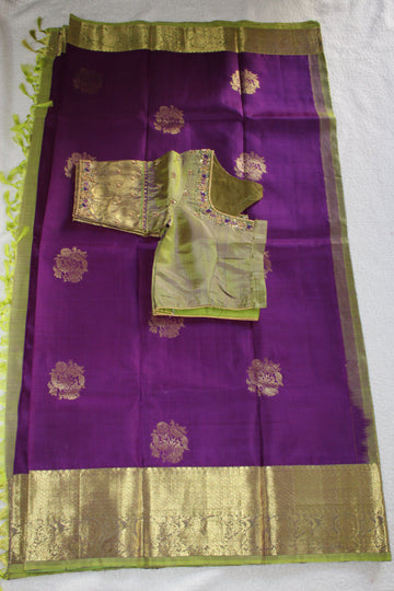 Pure Silk Purple Kanchivaram Saree