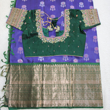 Blue and green saree