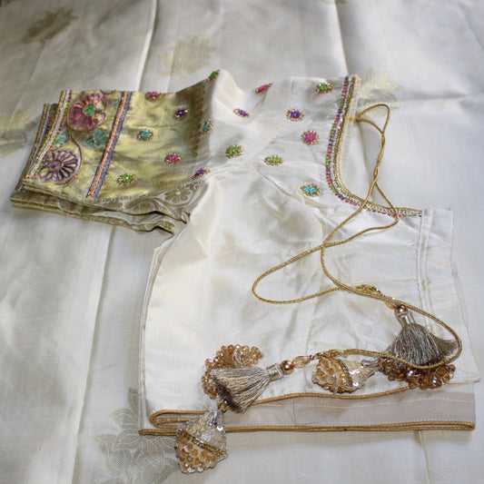 White Kanchipuram Saree