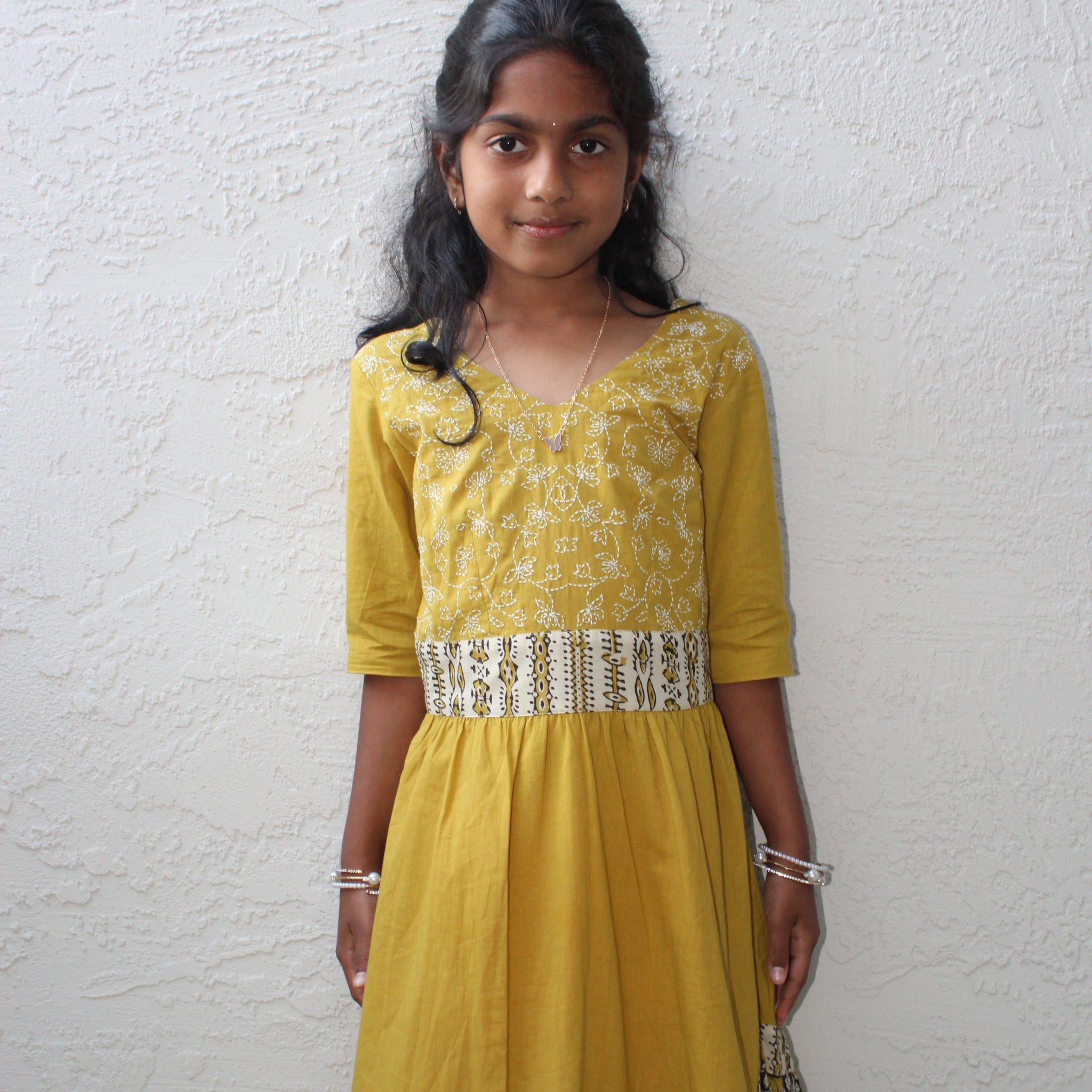 Aadya- Floral double layered dress