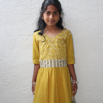 Aadya- Floral double layered dress
