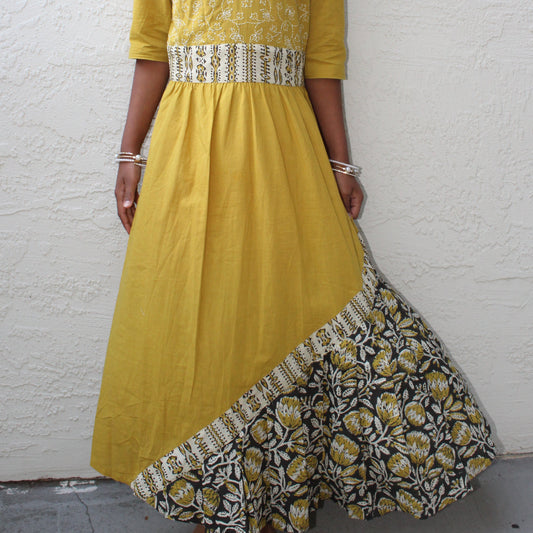 Aadya- Floral double layered dress
